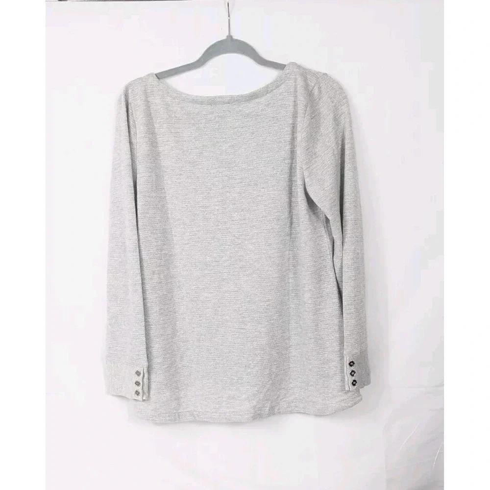 Talbots Women's Petite Gray Sparkle Soft Top Shirt  Knit Sweater L Petite‎ 386